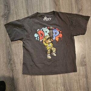Kids Vibe Graphic Tee - Black with Teddy Bear And Colorful Design